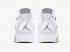 Air Jordan 4 GS Pure Money Beyaz Metalik Gümüş Saf Platin 408452-100, ayakkabı, spor ayakkabı
