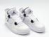 Air Jordan 4 Retro GS Blanc Métallisé Argent Court Violet Chaussures de basket-ball 408452-115
