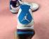 Air Jordan 4 Retro Branco Azul Roxo Tênis de basquete masculino 819139-031