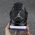 Nike Air Jordan IV 4 Retro Schwarz Zement Grau Blau Herrenschuhe