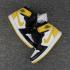 Air Jordan 1 Retro High OG 6 טבעות נעלי כדורסל לגברים לבן שחור צהוב