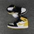 Air Jordan 1 Retro High OG 6 טבעות נעלי כדורסל לגברים לבן שחור צהוב
