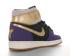 Баскетбольные кроссовки Air Jordan 1 High OG Black Purple Gold 555088-171
