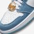 Air Jordan 1 High OG שחוקה כחול ג'ינס לבן מתכתי זהב DM9036-104