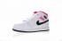 Air Jordan 1 Mid Hyper White Black Pink Casual Sneakers 555112-106
