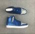 Nike Air Jordan 1 High รองเท้าผู้ชายรองเท้าผ้าใบบาสเก็ตบอล Bright Navy Blue 649688-612