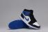 Sepatu Nike Air Jordan I 1 Retro High Kulit Putih Hitam Biru 555088-040