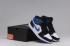 Nike Air Jordan I 1 Retro Scarpe Alte Pelle Bianco Nero Blu 555088-040