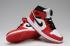 Sepatu Nike Air Jordan I 1 Retro Tinggi Kulit Putih Merah Hitam 555088-101