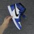 Nike Air Jordan I 1 Retro Herren-Basketballschuhe Blau Weiß Schwarz 555088-403