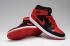 Nike Air Jordan I 1 Retro Scarpe da uomo Pelle Nero Rosso Bianco 555088-023
