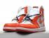 Supreme x Nike Jordan 1 Retro Yüksek Beyaz Turuncu Altın Yıldız 555088-121,ayakkabı,spor ayakkabı
