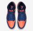 sapatos femininos Air Jordan 1 Retro High Blue Void Orange White AH7389-408