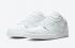 Air Jordan 1 Low Triple White Tumbled Leather Zapatos de baloncesto 553558-130