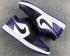 Nike Air Jordan 1 Low Branco Preto Roxo Tênis de basquete masculino 705329-501