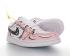 Femmes Air Jordan 1 Low Blanc Rose Graffiti Chaussures 676854-111