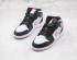 2020 Nike Air Jordan 1 Mid Wit Zwart Licht Arctisch Roze 555112-103