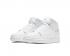 Air Jordan 1 Mid BG Triple White Basketball Shoes 554725-129