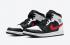 Air Jordan 1 Mid Black White Child Red antracit cipőt 554724-075
