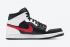 Air Jordan 1 Mid Black White Child Red antracit cipőt 554724-075