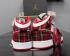 Air Jordan 1 Mid Regalo de Navidad Blanco Negro Rojo Zapatos para hombre 554724-607