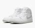 Air Jordan 1 Mid GS Branco Pure Platinum Mens Sapatos 554724-108