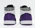 Air Jordan 1 Mid Purple Black White Semišové boty na podpatku 852542-105