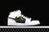 pantofi Air Jordan 1 Mid White Black Metallic Gold 554724-190
