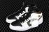 Air Jordan 1 Mid White Black Metallic Gold Shoes 554724-190