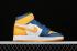 Air Jordan 1 Mid לבן לבן צהוב צפון כחול נעליים CZ6909-100