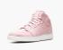 Air Jordan 1 Retro Mid GS Pink Sheen White Basketball Shoes 554725-620