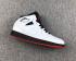 Air Jordan 1 Retro Mid Blanc Noir Rouge Chaussures de basket-ball pour hommes 555369-101