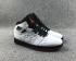 Air Jordan 1 Retro Mid Blanc Noir Rouge Chaussures de basket-ball pour hommes 555369-101