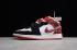 Nike Air Jordan 1 Mid GS Beyaz Ekose Habanero Kırmızı Siyah Beyaz 554725-607,ayakkabı,spor ayakkabı