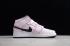 Nike Air Jordan 1 Mid Pink Foam Sort Hvid GS 555112-601