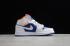 Nike Air Jordan 1 Mid Blanco Laser Naranja Deep Royal Azul 554725-131