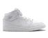 Nike Air Jordan 1 Retro Mid GS Triple White Pure Platinum 554725-104