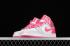 Sepatu Air Jordan 1 Mid GS Platinum Pink White Grey Wanita 555112-109