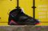 Air Jordan 7 Preto Couro Envernizado Preto Cinza-Bright Crimson Mens Release Shoes 304775-035