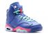 Air Jordan 6 Retro Gs játékot Royal Pink Vivid Light Lucid Green White 543390-439