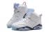 Nike Air Jordan 6 VI Retro BG Bianco Sport Blu 384665 107 NIB