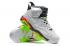 Nike Air Jordan 6 VI Retro Branco Cimento Cinza Verde Vermelho Homens Sapatos 384664-018