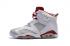 Nike Air Jordan Retro 6 VI ALTERNATE Hare Weiß Platin Rot Herren Schuhe 384664-113