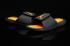 Nike Jordan Hydro 6 черные оранжево-желтые женские сандалии-шлёпанцы 881474-018