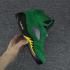 Nike Air Jordan V 5 Retro Men รองเท้าบาสเก็ตบอลสีเขียวเข้มสีเหลือง