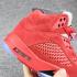 Nike Air Jordan V 5 Retro Red Suede Blood Red Basketball Shoes 136027-602