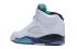 Nike Air Jordan V 5 Retro Branco Emerald Green Grape Ice Homens Mulheres GS Sapatos 136027-108