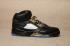 Nike Air Jordan V Hombres Zapatos Negro Oro 136027