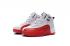 Nike Air Jordan 12 Retro Blanco Negro Varsity Rojo Zapatos para niños 153265 110