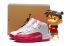 Nike Air Jordan 12 XII Valentines Day Niñas Mujeres Retro Vivid Rosa Blanco 510815-109